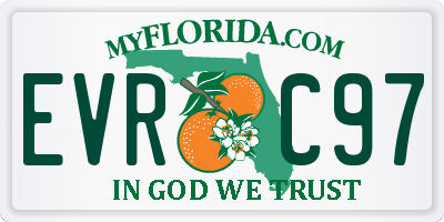 FL license plate EVRC97