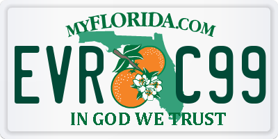 FL license plate EVRC99