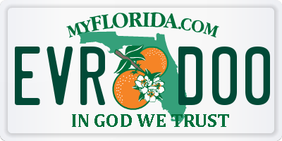 FL license plate EVRD00