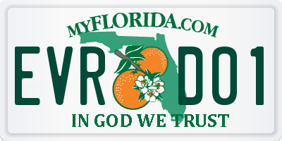 FL license plate EVRD01