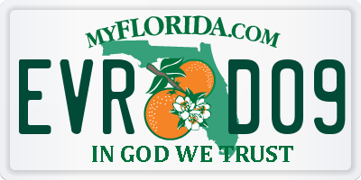 FL license plate EVRD09