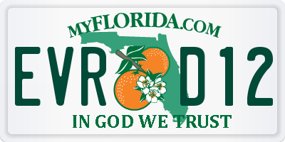 FL license plate EVRD12