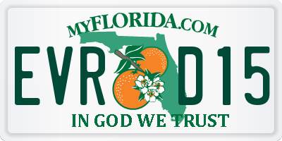 FL license plate EVRD15