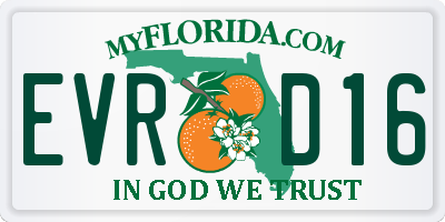 FL license plate EVRD16