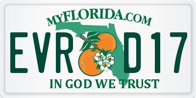 FL license plate EVRD17