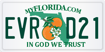 FL license plate EVRD21