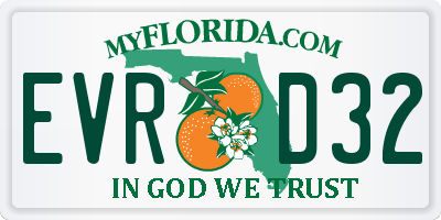 FL license plate EVRD32