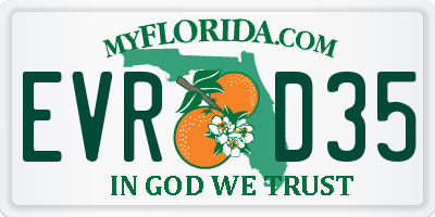 FL license plate EVRD35