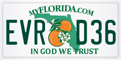 FL license plate EVRD36