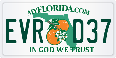 FL license plate EVRD37