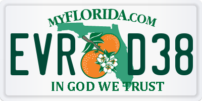 FL license plate EVRD38