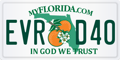 FL license plate EVRD40