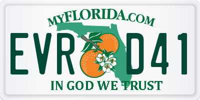 FL license plate EVRD41