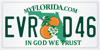 FL license plate EVRD46