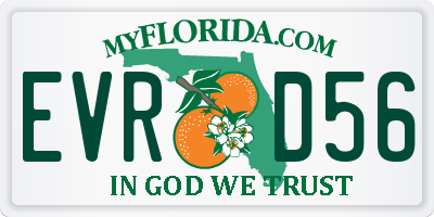 FL license plate EVRD56