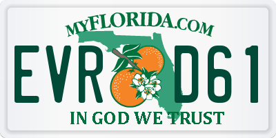 FL license plate EVRD61