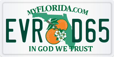 FL license plate EVRD65