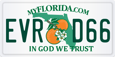 FL license plate EVRD66