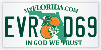 FL license plate EVRD69