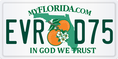 FL license plate EVRD75