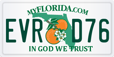 FL license plate EVRD76