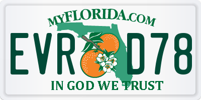 FL license plate EVRD78