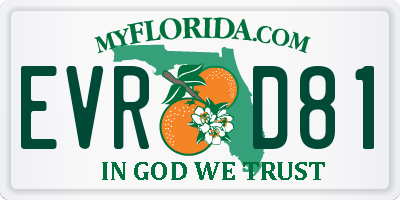 FL license plate EVRD81