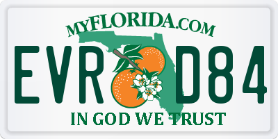 FL license plate EVRD84