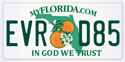 FL license plate EVRD85