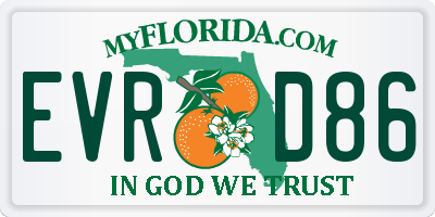 FL license plate EVRD86