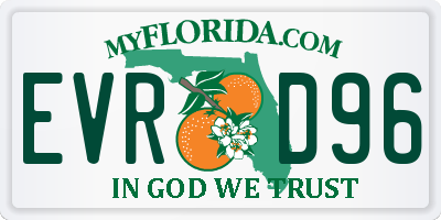 FL license plate EVRD96