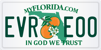 FL license plate EVRE00