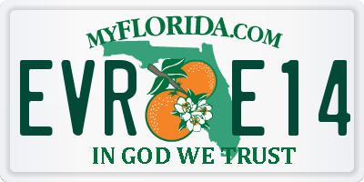 FL license plate EVRE14