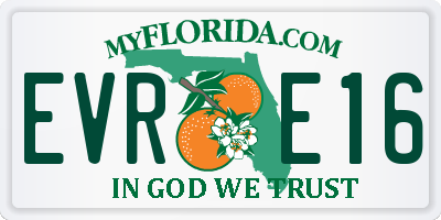 FL license plate EVRE16