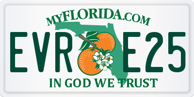 FL license plate EVRE25