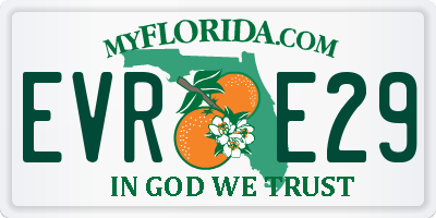 FL license plate EVRE29