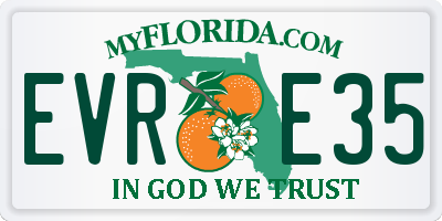 FL license plate EVRE35