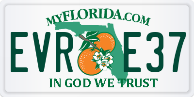 FL license plate EVRE37