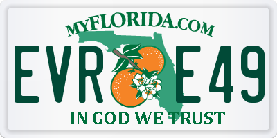 FL license plate EVRE49