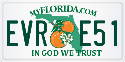 FL license plate EVRE51