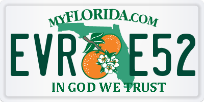 FL license plate EVRE52