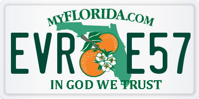 FL license plate EVRE57