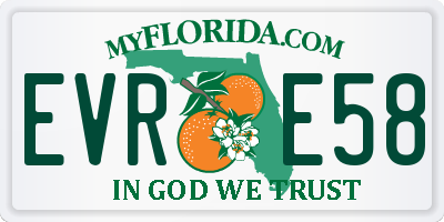 FL license plate EVRE58