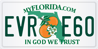FL license plate EVRE60