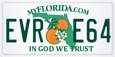 FL license plate EVRE64