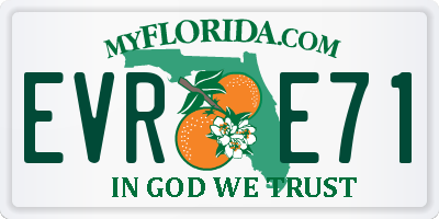 FL license plate EVRE71