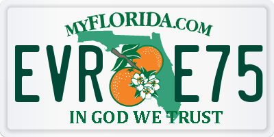 FL license plate EVRE75