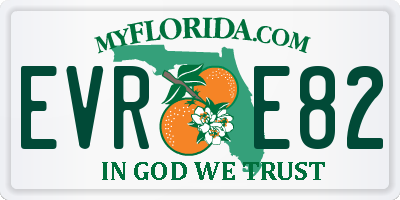 FL license plate EVRE82