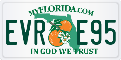 FL license plate EVRE95