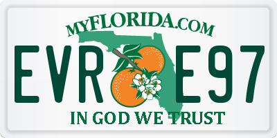 FL license plate EVRE97
